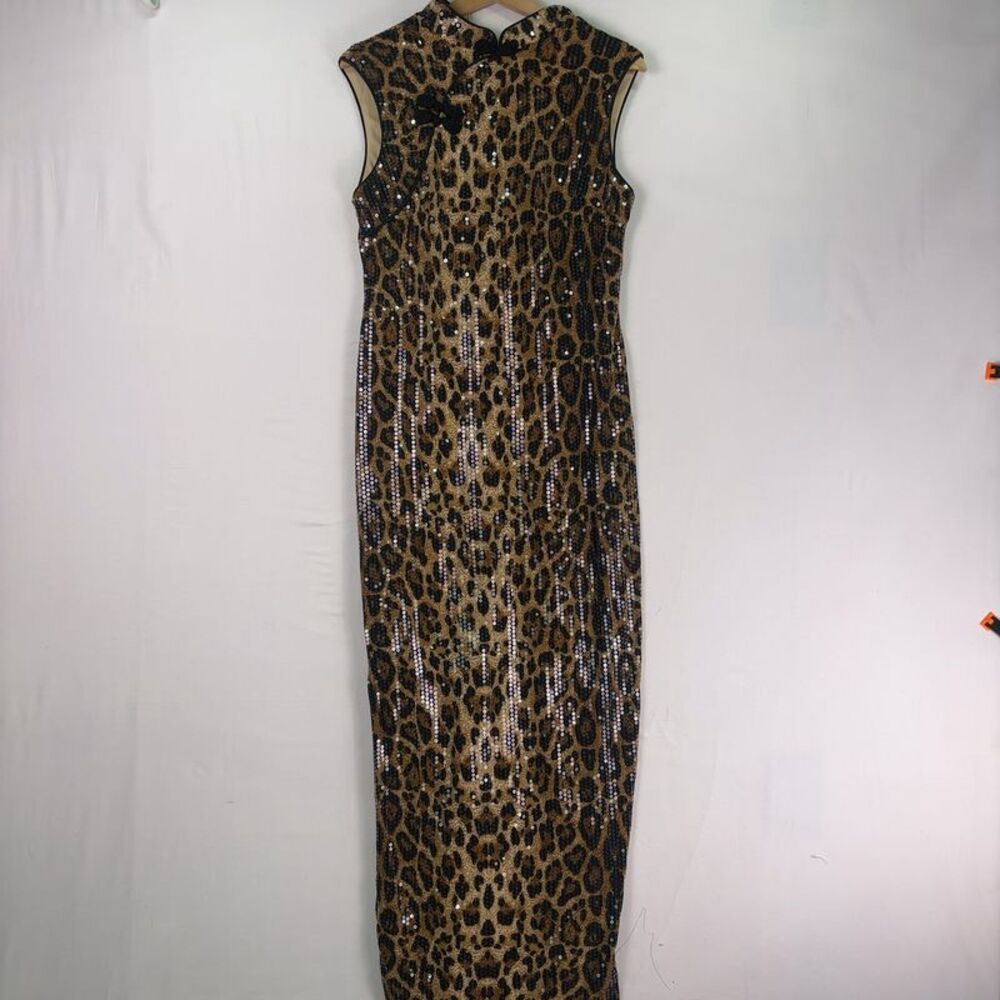 MODA ME COUTURE Women's Leopard Print Sleeveless Dress